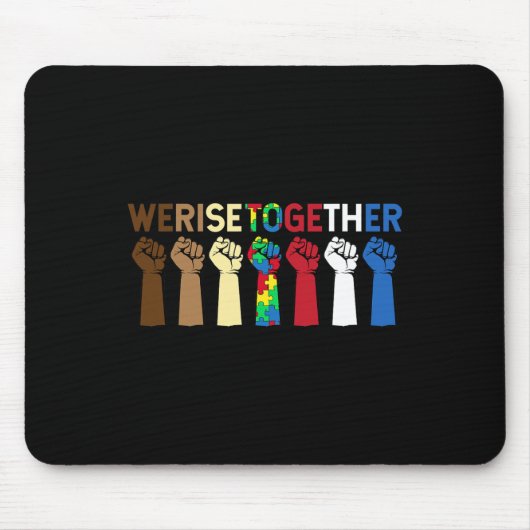 We verhogen samen Puzzle Inspirerend Autisme Muismat (Voorkant)