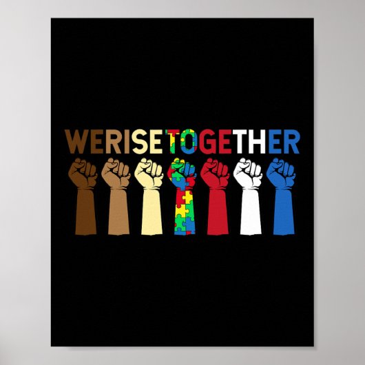 We verhogen samen Puzzle Inspirerend Autisme Poster (Voorkant)