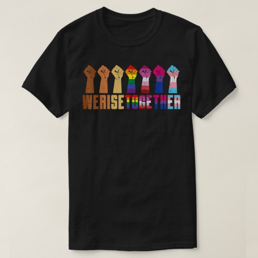 We verhogen samen zwarte LGBT's die de eerste prij T-shirt (Design voorkant)