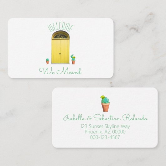 We verhuisden aankondiging zuidwesten gele deur ca (Voorkant / Achterkant)