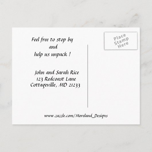 We verhuisden ! aankondigingskaart (Achterkant)