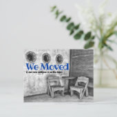 We verhuisden Adirondack Chairs Monochrome aankond Briefkaart (Staand voorkant)