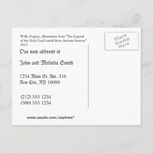 We verhuisden adres wijzigen  fantasieslot aankondigingskaart (Achterkant)