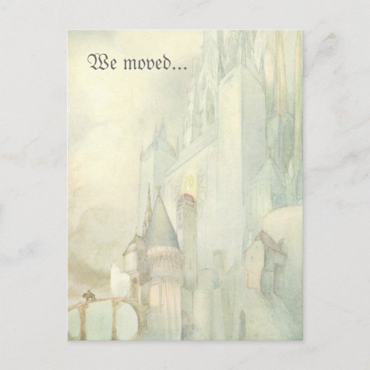 We verhuisden adres wijzigen  fantasieslot aankondigingskaart (Voorkant)