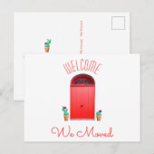 We verhuisden adreswijziging zuidwestelijke rode d aankondigingskaart (Voorkant / Achterkant)