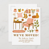 We verhuisden Boho Herfst Home Thanksgiving najaar Aankondigingskaart (Voorkant / Achterkant)