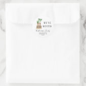 We verhuisden Boho Plants Retouradres Ronde Sticker (Tas)