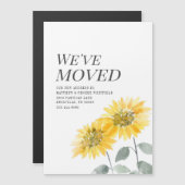 We verhuisden Botanische Zonnebloem Verhuisaankond Magnetische Uitnodiging (Voorkant / Achterkant)