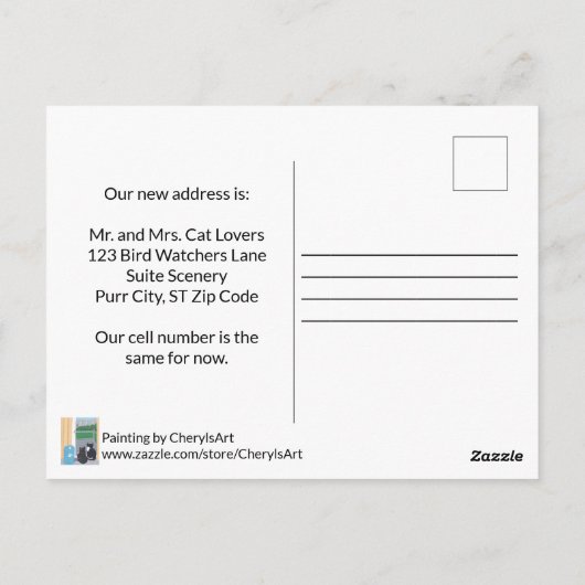 We verhuisden, Cat Lovers Briefkaarten (Achterkant)