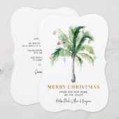 We verhuisden de kerstpalmboom van de Feestdagen Feestdagenkaart (Voorkant / Achterkant)