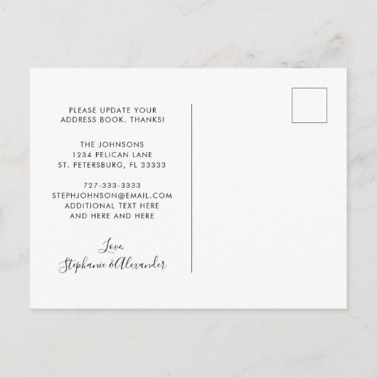 We verhuisden Dusty Green Palm Fronds New Home Aankondigingskaart (Achterkant)