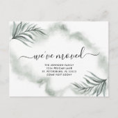 We verhuisden Dusty Green Palm Fronds New Home Aankondigingskaart (Voorkant)