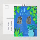We verhuisden een nieuwe blauwe tuin botanische be briefkaart (Voorkant / Achterkant)