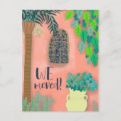 We verhuisden een nieuwe roze tuin exotische palm briefkaart (Voorkant)