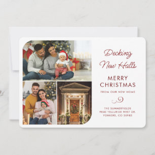 We Verhuisden Familie Foto's Kerst Verhuizen Naar Feestdagenkaart
