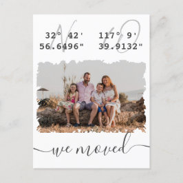 "We verhuisden" Foto van de Latitude Longitude Briefkaart