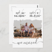 "We verhuisden" Foto van de Latitude Longitude Briefkaart (Voorkant / Achterkant)