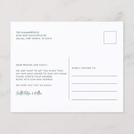 We Verhuisden Handgeschreven Script Verhuisbericht (Achterkant)