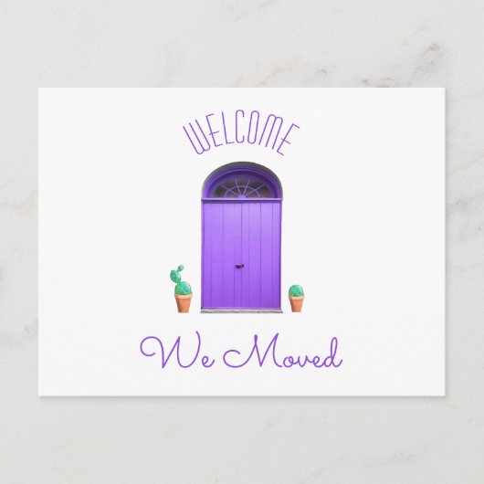 We verhuisden het nieuwe adres Southwest Paarse Do Aankondigingskaart (Voorkant)