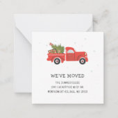We Verhuisden Kerst Rode Truck Verhuisbericht Notitiekaartje (Voorkant)