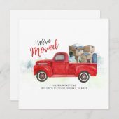 We verhuisden met de Waterverf Red Truck Aankondiging (Voorkant / Achterkant)