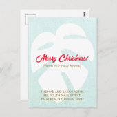 We verhuisden Monstera Tropical Leaf Kerstpostca Briefkaart (Voorkant / Achterkant)