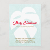 We verhuisden Monstera Tropical Leaf Kerstpostca Briefkaart (Voorkant)