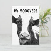 We verhuisden MOOO Cow Housewarming Party Kaart (Staand voorkant)