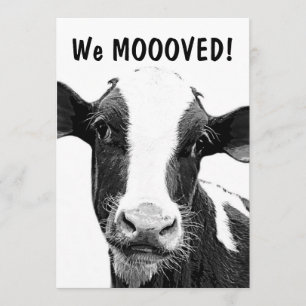 We verhuisden MOOO Cow Housewarming Party Kaart