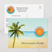 We verhuisden naar Florida Beach Scène Verandering Aankondigingskaart (Voorkant / Achterkant)
