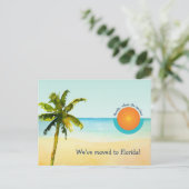 We verhuisden naar Florida Beach Scène Verandering Aankondigingskaart (Staand voorkant)