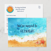 We verhuisden naar Florida Beach Verandering van a Aankondigingskaart (Voorkant / Achterkant)
