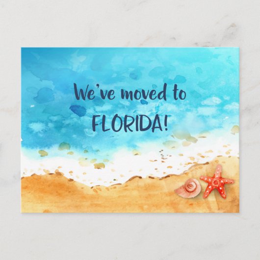 We verhuisden naar Florida Beach Verandering van a Aankondigingskaart (Voorkant)