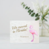 We verhuisden naar Florida Flamingo Briefkaart (Staand voorkant)