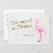 We verhuisden naar Florida Flamingo Briefkaart (Voorkant / Achterkant)