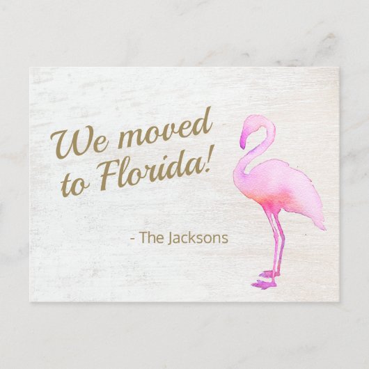 We verhuisden naar Florida Flamingo Briefkaart (Voorkant)