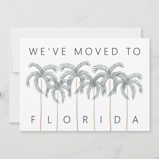 We verhuisden naar Florida Palm Trees New Address Aankondiging (Voorkant)