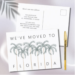 We verhuisden naar Florida Palm Trees New Address Aankondigingskaart