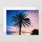 We verhuisden naar het Beach Palm Tree Home-startp Aankondiging (Voorkant / Achterkant)