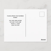 We verhuisden naar het Beach Palm Tree Home-startp Briefkaart (Achterkant)