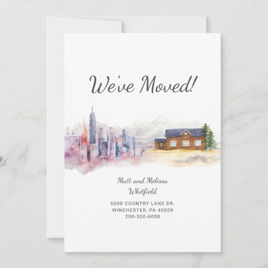 We verhuisden naar het land aankondiging (Voorkant)