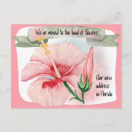 We verhuisden naar het Land van Bloemen Nieuw adre Aankondigingskaart