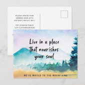 We verhuisden naar het Motivatie Gezegde van de be Aankondigingskaart (Voorkant / Achterkant)