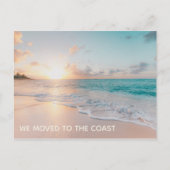 We verhuisden naar het nieuwe adres van de Kustban Aankondigingskaart (Voorkant)