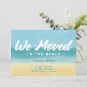 We verhuisden naar het strand Bewegende aankondigi Kaart (Staand voorkant)