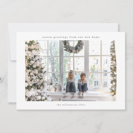 We verhuisden naar huis bericht familie kerst foto feestdagenkaart (Voorkant)