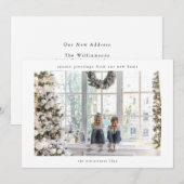 We verhuisden naar huis bericht familie kerst foto feestdagenkaart (Voorkant / Achterkant)