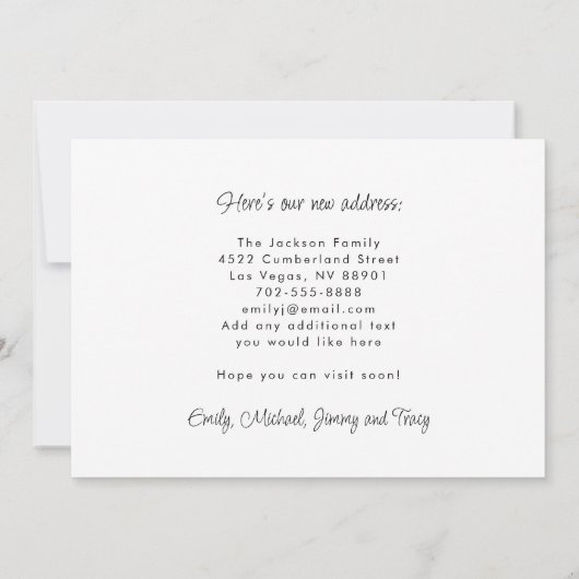 We verhuisden naar Las Vegas New Home Aankondiging (Achterkant)