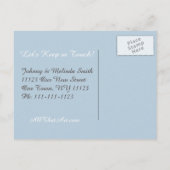 We verhuisden naar White-Snowy Gret tijdens de vlu Aankondigingskaart (Achterkant)