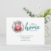 We verhuisden nergens zoals thuis met kerst aankondiging (Staand voorkant)